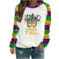 thumbnail image 5 of Jsaierl Mardi Gras Shirts for Women Funny Carnival Themed Mask Graphic Tees Soft Long Sleeve T Shirts Blouses Dressy Casual Round Neck Gifts Tops, 5 of 6