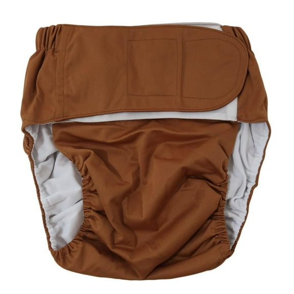 Adult Cloth Diaper Washable Reusable Diaper Pants Absorbent Pad Incontinence Underwear for Elderly Men or Women Waist: 19.68-51.21inch- Coffee
