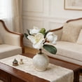 thumbnail image 5 of 11" Realistic Artificial Magnolia Silk Flowers No Wilt Bouquet for Home Wedding Decor,White, 5 of 5