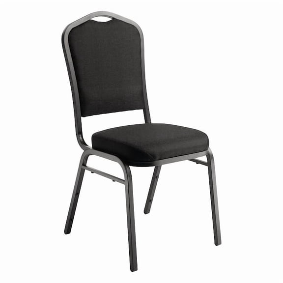 NPS 9300 Series 37" Modern Metal and Fabric Stack Chair in Ebony Black