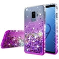 thumbnail image 3 of Compatible for Samsung Galaxy S9 Plus Case, with [Temper Glass Screen Protector] SOGA Diamond Glitter Liquid Quicksand Cover Cute Girl Women Phone Case [Clear/Purple], 3 of 6
