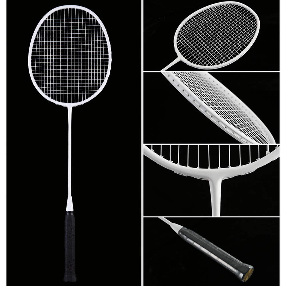 Professional Badminton Rackets Set Of 4 - Carbon Fiber  6 Shuttlecocks 4 Grips & Bag For Backyard Games | 90g Lightweight