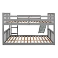 thumbnail image 5 of Triple Tree Full-over-Full Wood Bunk Bed with Slide, Ladder, and Guardrails, Gray, 5 of 9