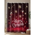 thumbnail image 4 of Merry Christmas Small Stall Shower Curtain, Waterproof Shower Curtains for Bathroom, Retro Red Ball Xmas Snowflakes New Year Washable Fabric Cloth Bath Curtain for Bathtub with Hooks 36x72 Inches, 4 of 6