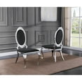 thumbnail image 4 of White Marble 5 piece Dining Set with Silver Stainless Steel Base, 4 of 4