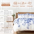 thumbnail image 6 of Queen 4 Piece Bedding Set Retro Blue Eucalyptus Leaves Soft Breathable Duvet Cover and Pillowcase, Watercolor Botanical Duvet Cover Set Bed Sheets for Bedroom Dormitory Guest Room, 6 of 9