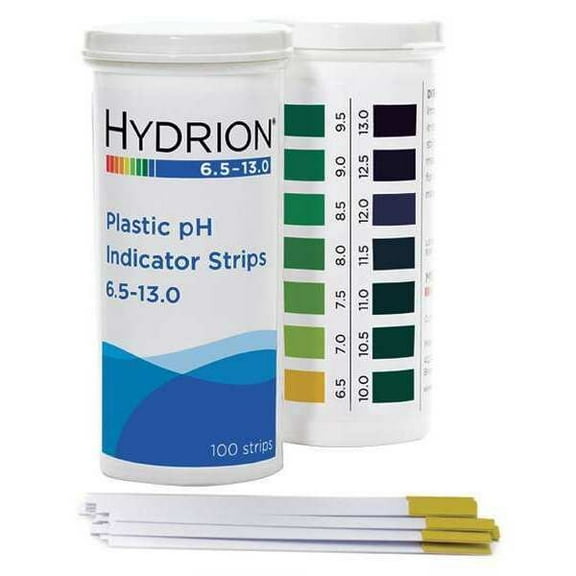Hydrion pH Strips,Hydrion Spectral,6.5-13,PK100 9600