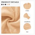 thumbnail image 4 of Asklazy Women's Loose Knit Lantern Seleeve Ribbed Sweater Open Front Caridigan,Beige,2XL, 4 of 8