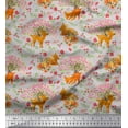 thumbnail image 1 of Soimoi Poly Georgette Fabric Tree,Floral & Deer Animal Print Fabric by The Yard 42 Inch Wide, 1 of 3