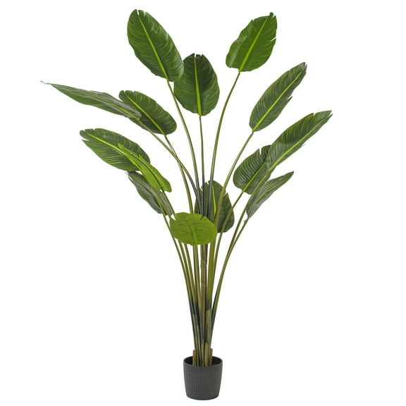 Vickerman 7' Artificial Potted Travellers Palm Tree.