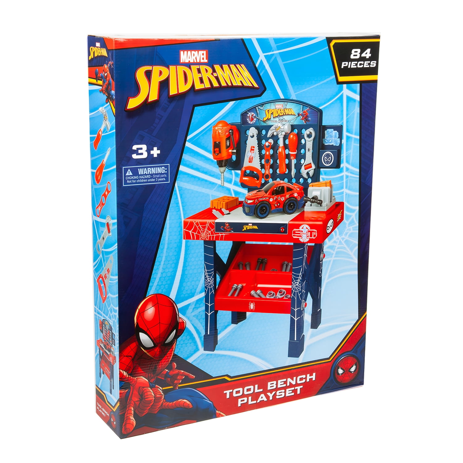 World Tech Toys Spider-Man Tool Bench Playset, Take Apart Car, 54