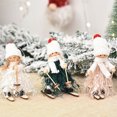 thumbnail image 4 of Yuarrent Colgante colgante suave Mini muñeca de Navidad de madera lindos juguetes de peluche con cordón adornos de árbol de Navidad ligeros Kits de decoración para fiestas Chica blanca, 4 of 6
