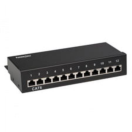 Platinum Tools 667-12C6S 12 Port Cat6 Shielded Patch Panel, Black - 1 lbs