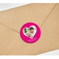thumbnail image 4 of Darling Souvenir Round 45 Pcs Heart Custom Photo Labels Save The Date Stickers Personalized Bride Groom Names And Date Envelope Seals - Fuchsia Pink, 4 of 4
