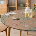 thumbnail image 6 of Floral Mandala Wallpaper Design Round Table Cover Kitchen Printed Waterproof Tablecloth Elastic Edged Tablecloth Fits Party Wedding Indoor Outdoor Tables, 6 of 8