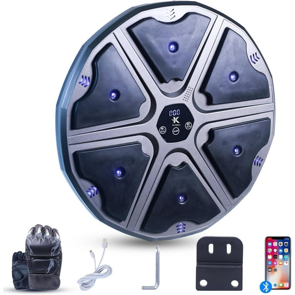 Wall Mounted Smart Bluetooth Music Boxing Machine - Electronic Boxing Target Workout Punching Equipment for Home, Indoor, and Gym Fitness