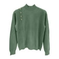 thumbnail image 4 of Ediodpoh Womens Sweaters Button Front Knit Pullover Soft Comfortable Loose Fit Turtleneck Top Fall Winter Casual Army Green XXL, 4 of 4