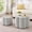 Gray, variant on Set of 2 Storage Ottomans, Flower-Shaped Petal Ottoman, Upholstered Velvet Vanity Stool for Living Room & Bedroom, Beige