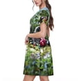 thumbnail image 4 of Lsque Pikmin Print Women's Casual Dress T-Shirt Summer Short Sleeve Scoop Neck Swing Dresses, 4 of 7