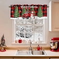 thumbnail image 2 of Valances for Windows Merry Christmas Tree Rod Pocket Cafe Window Treatments Valance Curtains for Kitchen Bathroom Laundry Basement Windows 60"x18", 2 of 7