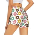 thumbnail image 3 of Xecao's Colorful Donuts for a double-layer running short for women, perfect for gym, tennis, and more, featuring a convenient pocket., 3 of 9
