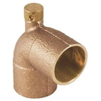 Elkhart Products 90 Degree Drain Elbow Copper Pipe Fitting - Includes Drain Cap - 3/4"