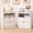 White, variant on Easoger Fluted Nightstand with Charging Station, 19.7" Wide Bedside Table with USB & Type-C Ports, 2 Drawers & Open Shelf, Curved Oak End Table for Bedroom