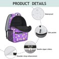 thumbnail image 4 of Unicorn and Rainbow Purple Pattern Backpack for School, Cute School Bag with Adjustable Shoulder Straps and Padded Back, 15.3"x11"x6.7", 4 of 5