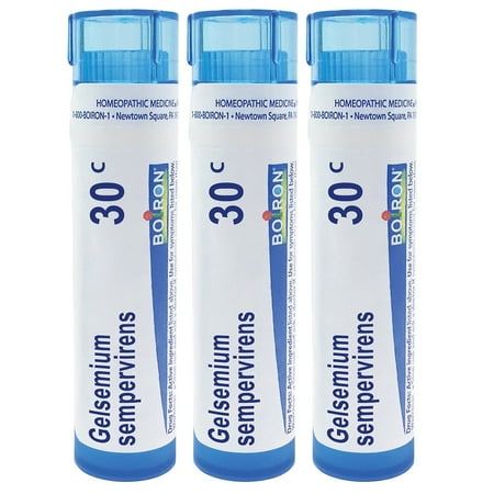 Boiron Gelsemium Sempervirens 30C, Homeopathic Medicine for Apprehension With Trembling, Headaches, 3 Count (3 x 80 Pellets)