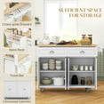thumbnail image 4 of HOMCOM Kitchen Island with Storage, Kitchen Island with Drop Leaf, White, 4 of 10