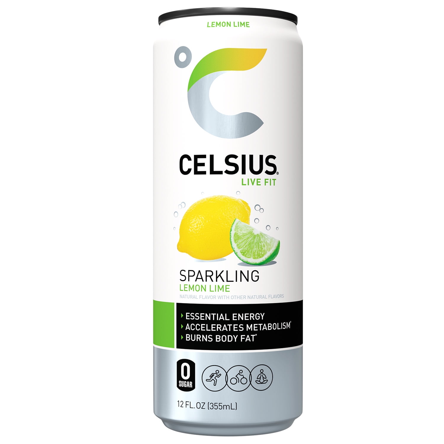 CELSIUS Essential Energy Drink 12 Fl Oz, Lemon Lime Single Can
