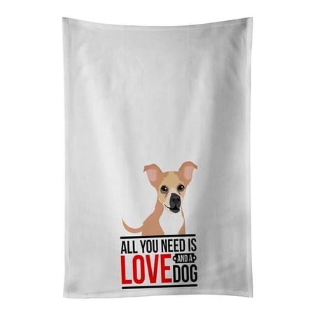 Carolines Treasures WDK3602WTKT 28 x 19 in. Unisex Chihuahua Gold & White White Dish Towels Kitchen Towel - Set of 2