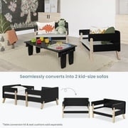 Dream on Me Osko Convertible Toddler Bed, Made with Sustainable New Zealand Pinewood, Black