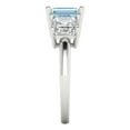 thumbnail image 3 of 4.0ct square emerald cut blue natural aquamarine 14k white gold 3 stone Bridal Wedding Engagement Promise Anniversary Ring for Women size 6.25, 3 of 7
