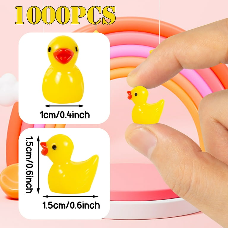 Weloille 100Pcs Mini Resin Ducks, Colorful Luminous Resin Ducks, Ducks Miniature Resin Ducks For Dollhouse Miniature Garden Decorations