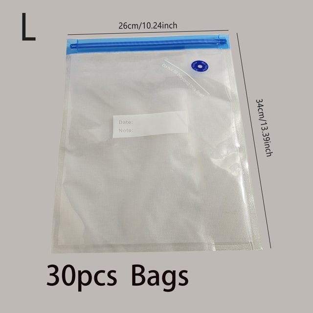 Estbridge 30 Pcs/ Lot Sacs de Mise sous Vide en Plastique Réutilisables à Fermeture Éclair Non Revêtus pour Outils de Cuisine Conservation des Aliments Frais Nouveaux Sacs de Conservation des Aliments FreshKeeper
