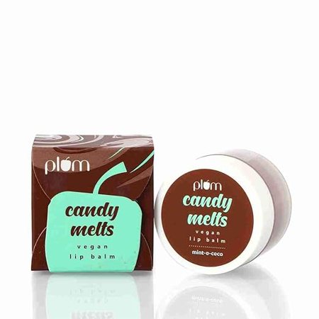 Plum Candy Melts Vegan Lip Balm | Mint-o-Coco | With Natural UV Protection, Ultra Moisturization & Added Shine for Lips | 100% Cruelty Free
