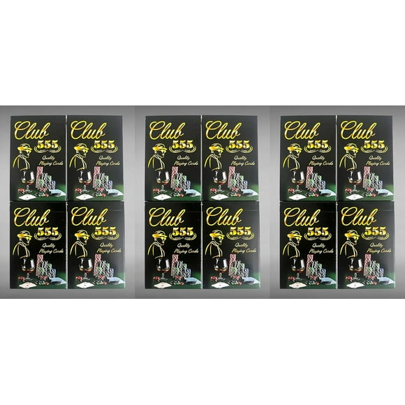 Woyr Club 555 Plastic Coated Playing Card Game Pack Of 12 For Adults - Taash Ke Patte, Rummy Cards, Poker Cards, Teen Patti Cards | Multicolor Playing Card