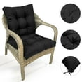 thumbnail image 3 of SHANNA Outdoor Chair Cushions, 4 Pack Tufted Thicken Waterproof Patio Chair Pad Wicker Chair Seat Cushion with Non-Slip Ties for Outdoor Furniture, Black, 3 of 13