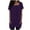 Purple, variant on Mgmyaa Summer Tunic Dress for Women Square Neck Short Sleeve Casual Long T Shirts Midi Casual Dress with Pockets S-2XL
