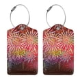 thumbnail image 3 of Cauagu Fireworks Pattern Luggage Tags,Leather Luggage Tags Personalized Luggage Tag Travel Tags Privacy Cover ID Label for Travel Bag Suitcase-2 PCS, 3 of 5