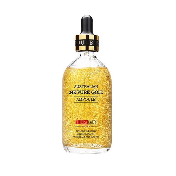 BeautyMall 1 ampolla australiana de oro puro de 24 quilates, ampolla hidratante reafirmante y reafirmante, esencia Facial de ampolla calmante, 100ml/3,4fl. onz