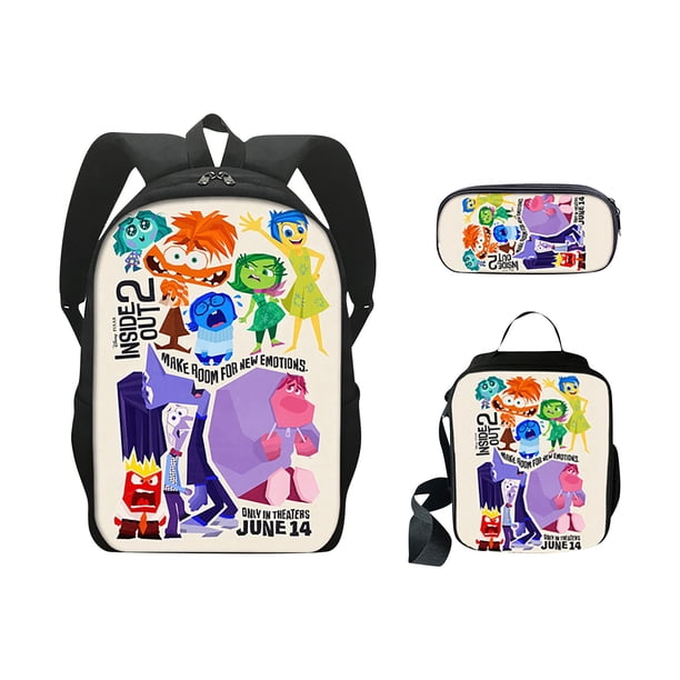 mochila escolar con estampado de dibujos animados para niño y niña, morral con estampado de dibujos animados de Inside Out 2, bolsa de libros para estudiantes-Backpack Student Shoulder Bag