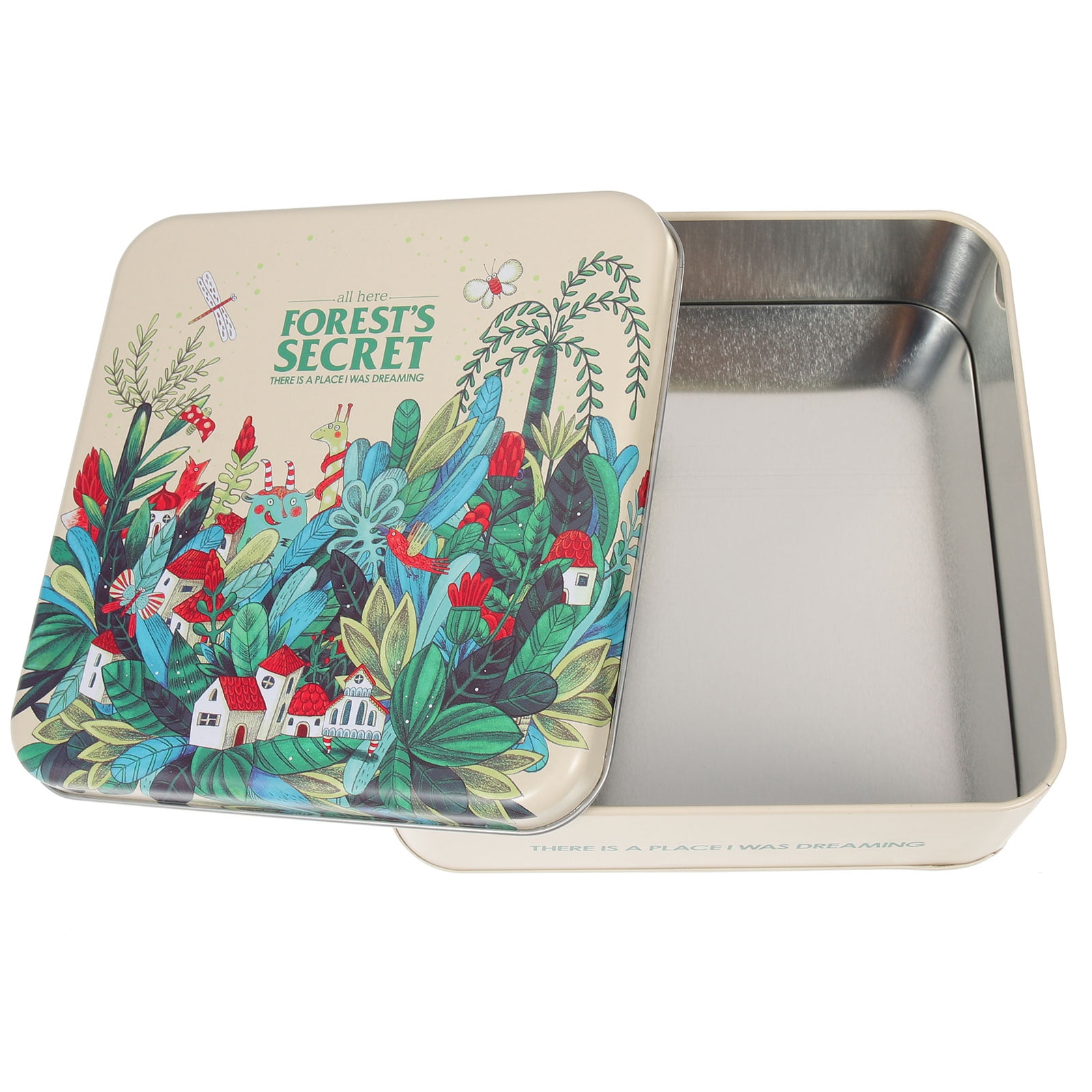 Empty Tin Square Box Tinplate Candy Cookie Box Decorative Metal Gift