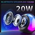 thumbnail image 3 of Portable Bluetooth Speaker, 20W Stereo Sound Outdoor Speakers, Party Speaker with 8 RGB Light, IPX5 Waterproof, 20H, TWS Pairing, 5 Playback Modes for Home Party/Beach/Camping Essentials/Gifts, 3 of 10