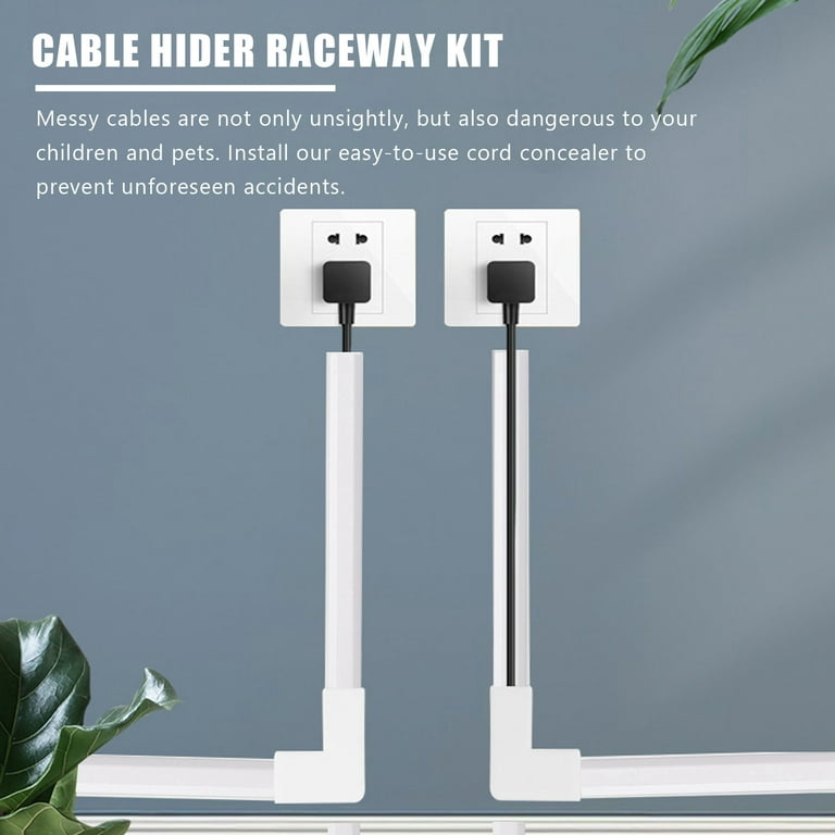 One-Cord Channel Cable Concealer - -03 Cord Cover Wall System - 125 Inch  Cable Hider Raceway Kit