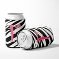 thumbnail image 5 of Letter F Initial  Zebra Stripe and Pink Can or Bottle Hugger, 5 of 5