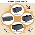 thumbnail image 3 of Simenmax Versatile Ottoman Storage Bench, 30" Wide Folding Footrest Stool, PVC Fabric Chest for Living Room, Bedroom, Entryway,Gray, 3 of 7
