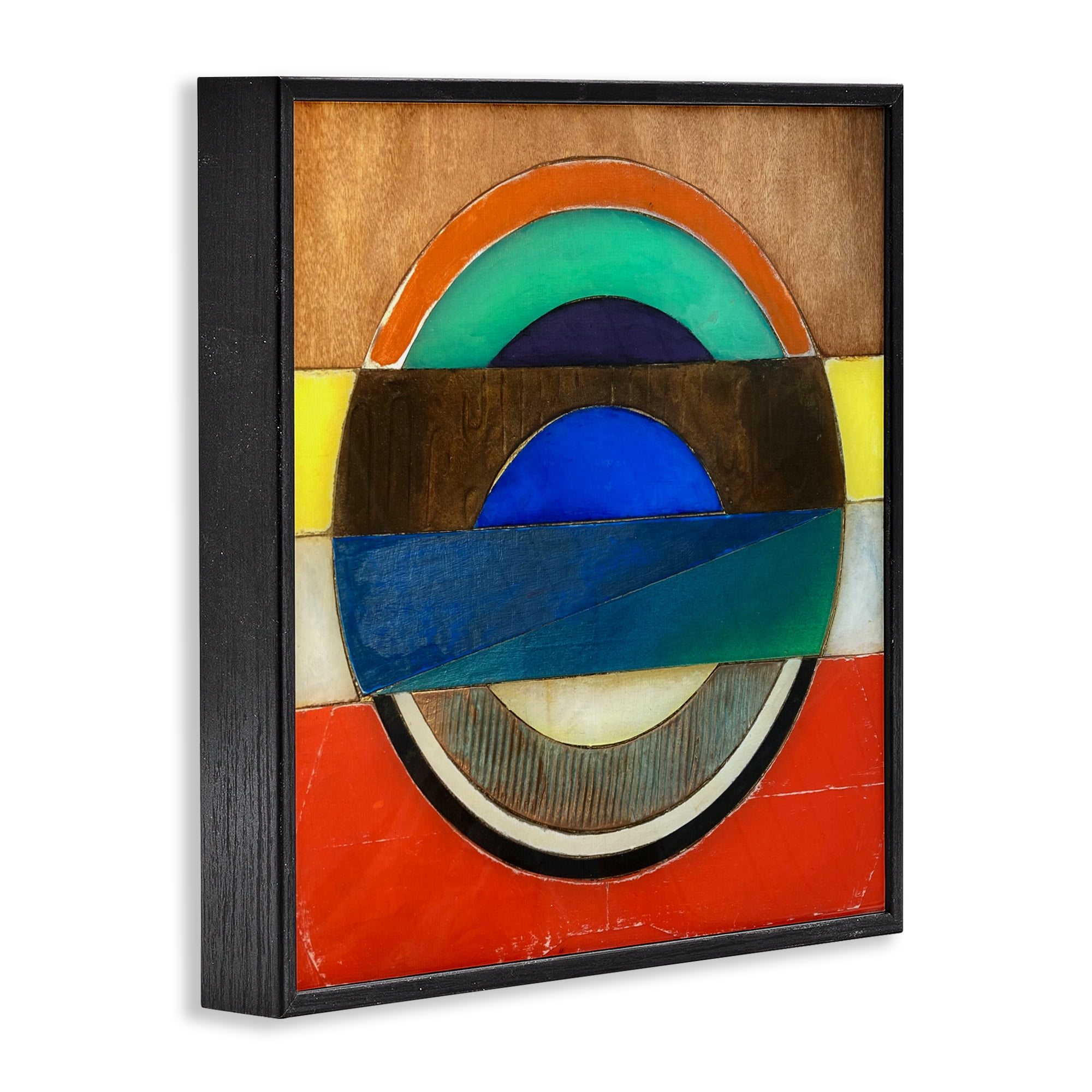 Stupell Industries Bisected Circle Structure Black Framed Giclee Art, design by Matthew Finger