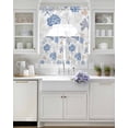 thumbnail image 4 of Coastal Blue Coral Kitchen Curtains Sets 24 Inch Length with Valance, Summer Watercolor Ocean Sea Swag Valances and Tiers Curtain Set Drapes Swag Curtains for Living Room, Bathroom, Bedroom, Cafe, 4 of 6
